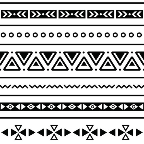 Fototapeta Aztec szwu, tribal czarne i białe tło