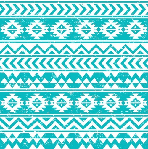 Fototapeta Aztec tribal bezszwowych grunge biały wzór na niebieskim tle
