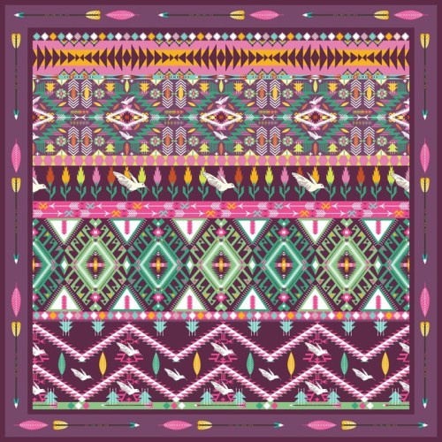 Fototapeta Jednolite kolorowe aztec wzór geometryczny