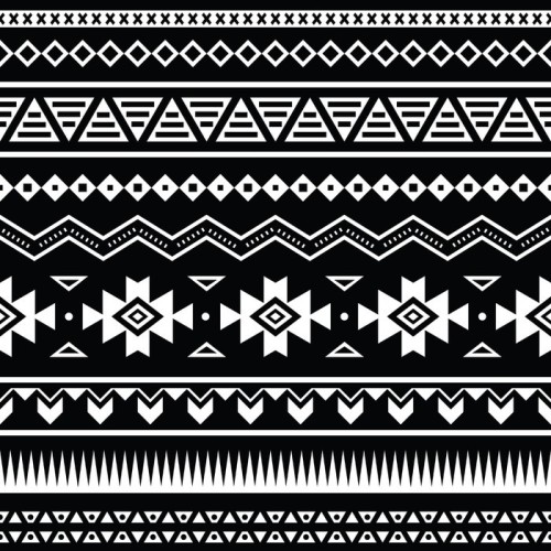 Fototapeta Aztec szwu, tribal czarne i białe tło