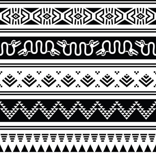 Fototapeta Aztec tribal szwu ze zwierzętami