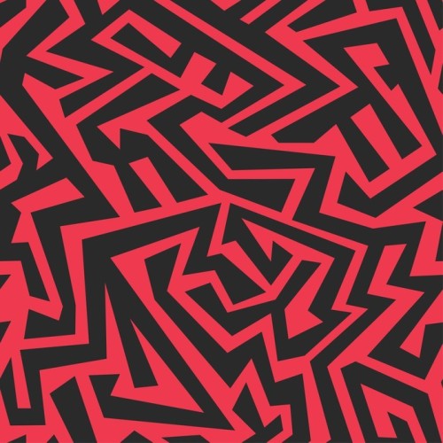 Fototapeta Czerwony tribal bez szwu deseń