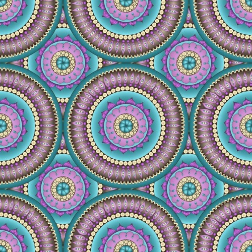 Fototapeta Doodle abstrakcyjna bez szwu wzór kwiatowy w wektorze
