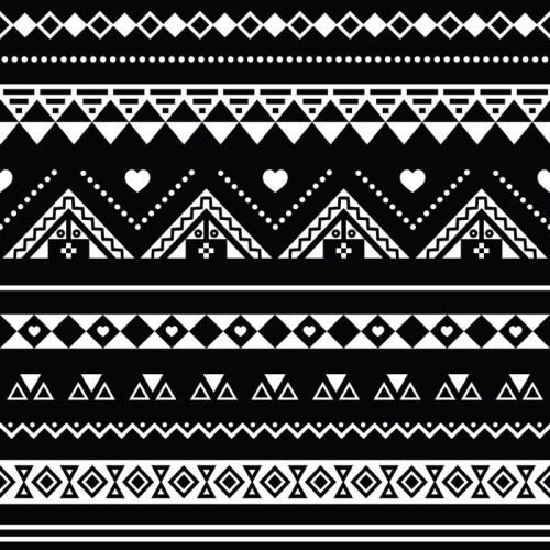 Fototapeta Aztec szwu, tribal czarne i białe tło