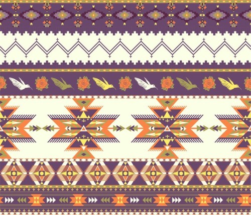 Fototapeta Powtarzalne kolorowe aztec wzór