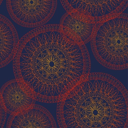 Fototapeta Doodle abstrakcyjna bez szwu wzór kwiatowy w wektorze