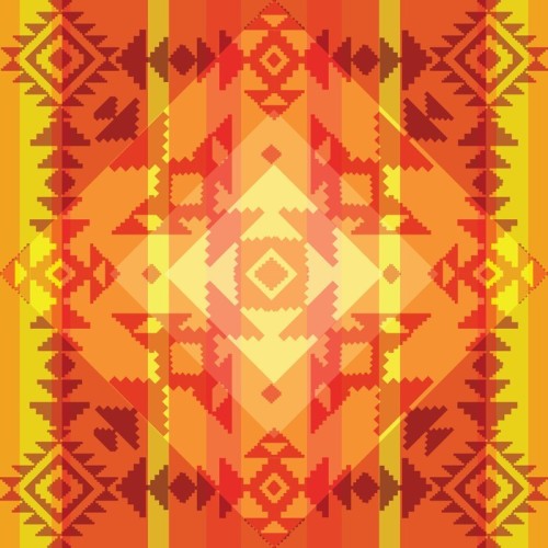 Fototapeta Tribal ozdobnych tle w kolorze pomarańczowym