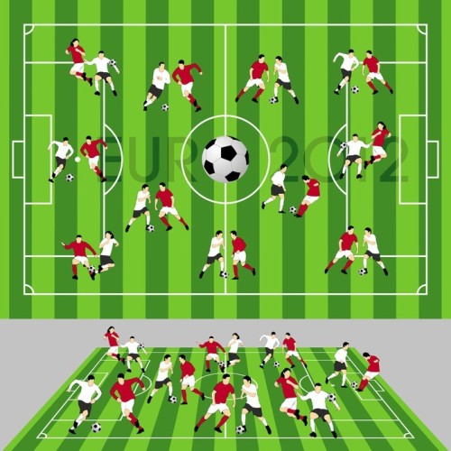Fototapeta Boisko do piłki nożnej z Ball and Players