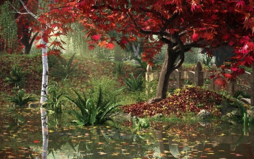 Fototapeta Ogród japoński ilustracji 3d