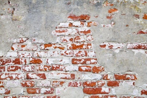 Fototapeta Old Red Brick Wall z betonie