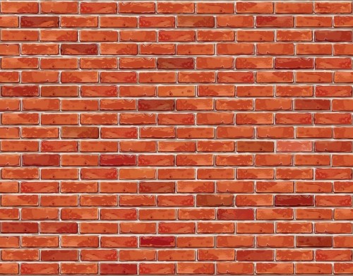 Fototapeta Czerwony mur z cegły powtarzalne ilustracji wektorowych w tle.