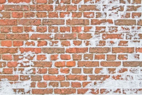 Fototapeta Old śnieżny mur z czerwonej cegły