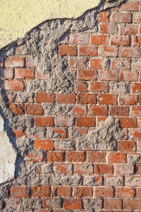 Fototapeta Stary zniszczony mur z cegły
