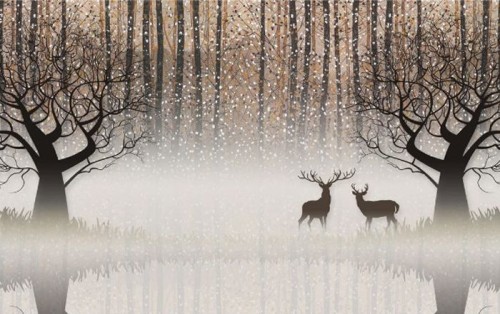 Fototapeta Dzikiej przyrody, jeleń i zjawisko atmosferyczne