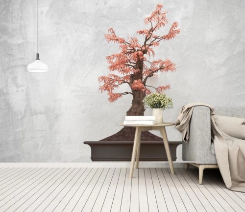 Fototapeta Bonsai z czerwonymi liśćmi