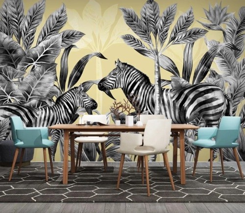 Fototapeta Zebra, Ściana i meble