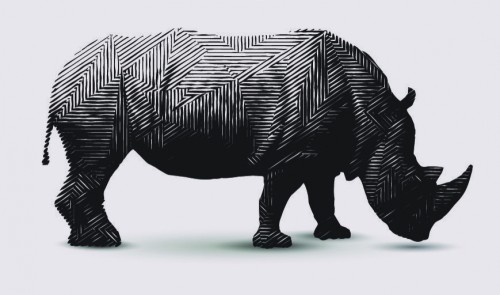 Fototapeta Nosorożec w stylu Art 