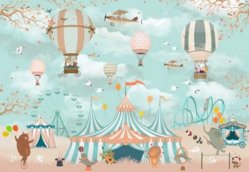 Fototapeta Balon na gorące powietrze, ilustracja i projekt