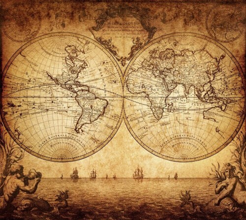 Fototapeta Vintage mapa świata