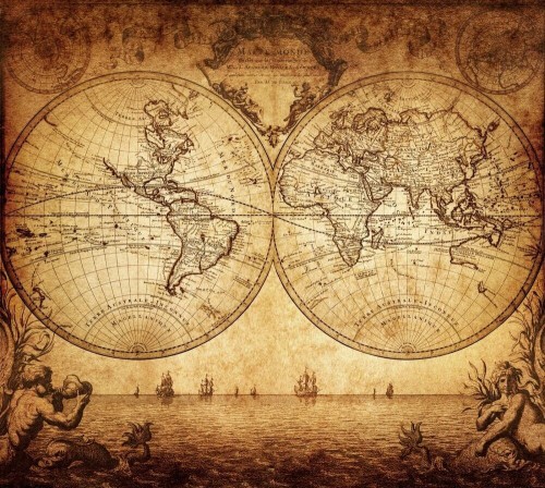 Fototapeta Mapa świata 1733 vintage 