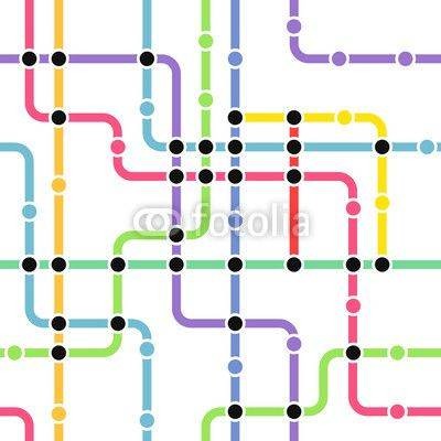 Fototapeta Schemat kolorowego metra