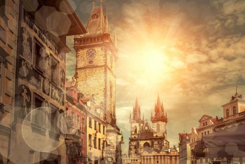 Fototapeta Praga w promieniach słonecznych