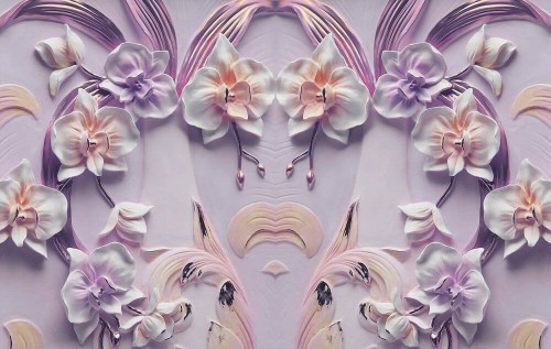 Fototapeta Fioletowy orchidee na ścianie