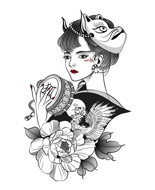Fototapeta Ilustracja, ilustracja moda i ramię