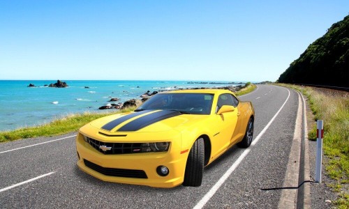 Fototapeta Żółty chevrolet