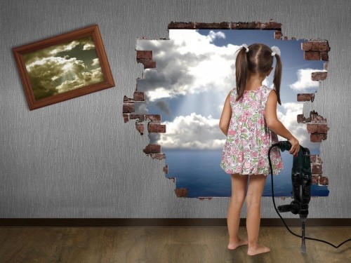 Fototapeta Dziewczyna z wiertarką 