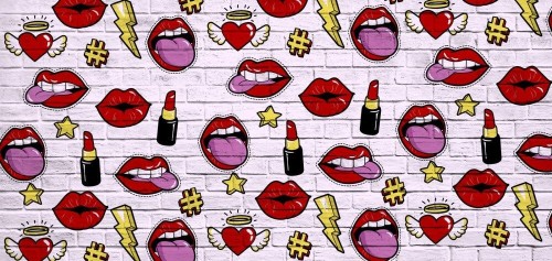 Fototapeta Pop-art na ceglanej ścianie 