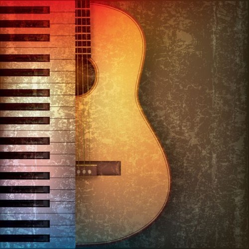 Fototapeta Gitara i klawisze