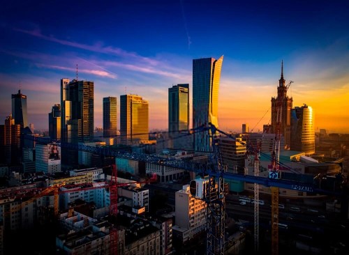 Fototapeta Drapacze w centrum Warszawy