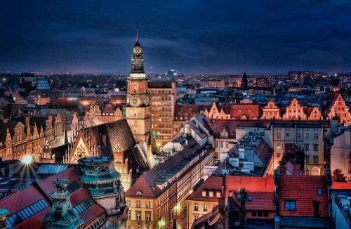 Fototapeta Noc Wrocław
