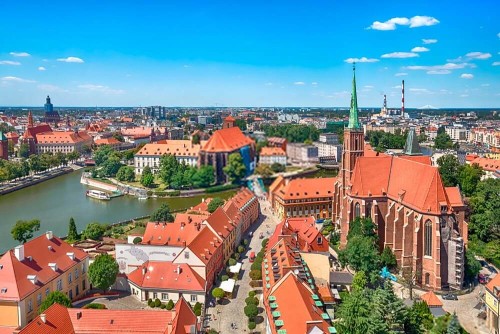Fototapeta Czerwone dachy Wrocławia