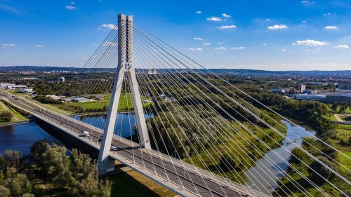 Fototapeta Most wiszący, most i ekstradowany most