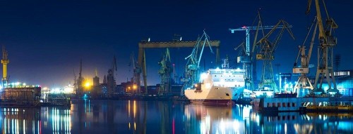 Fototapeta Nocny port