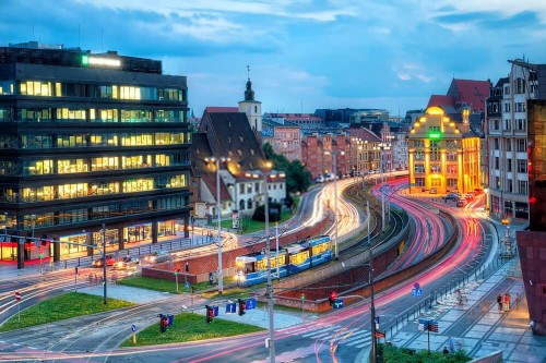 Fototapeta Widok wieczornego Wrocławia