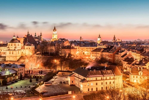Fototapeta Lublin w złotych ogniach