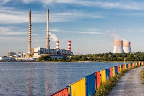 Fototapeta Elektrownia, przemysł i punkt orientacyjny