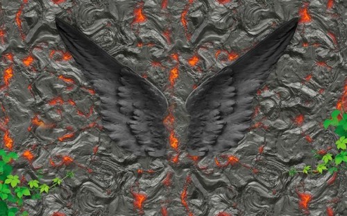 Fototapeta Zjawisko geologiczne, lawa i drzewo