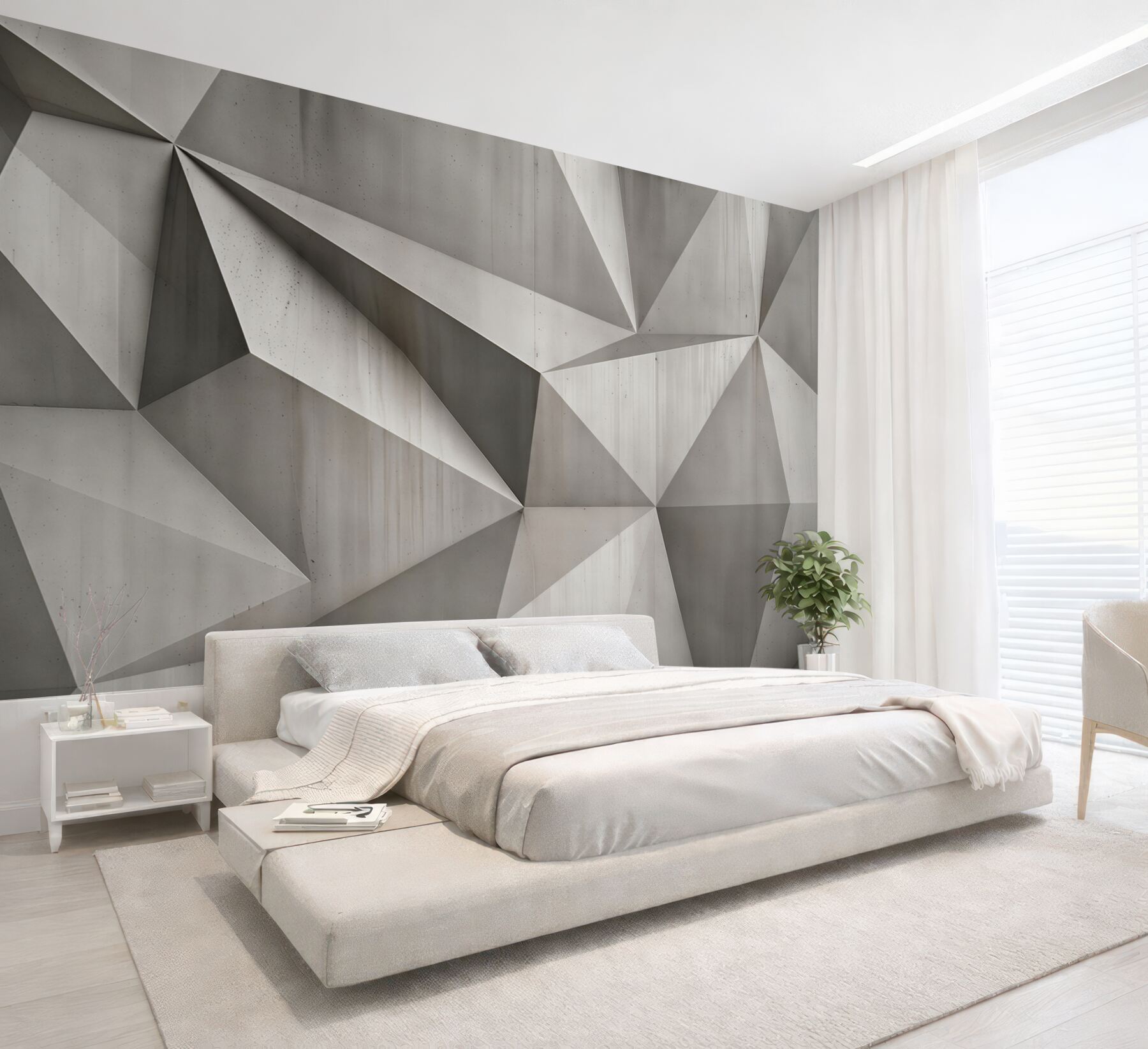 Fototapeta geometryczne trójkąty beżowo szare nowoczesne 3D?v23