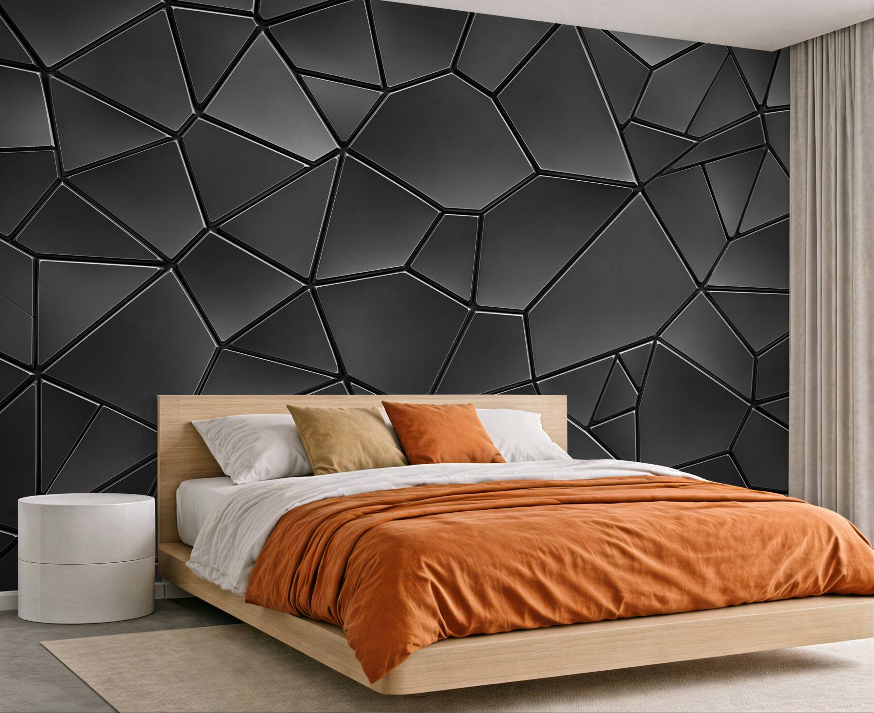Fototapeta geometryczne szare panele 3D nowoczesna do salonu i biura?v23