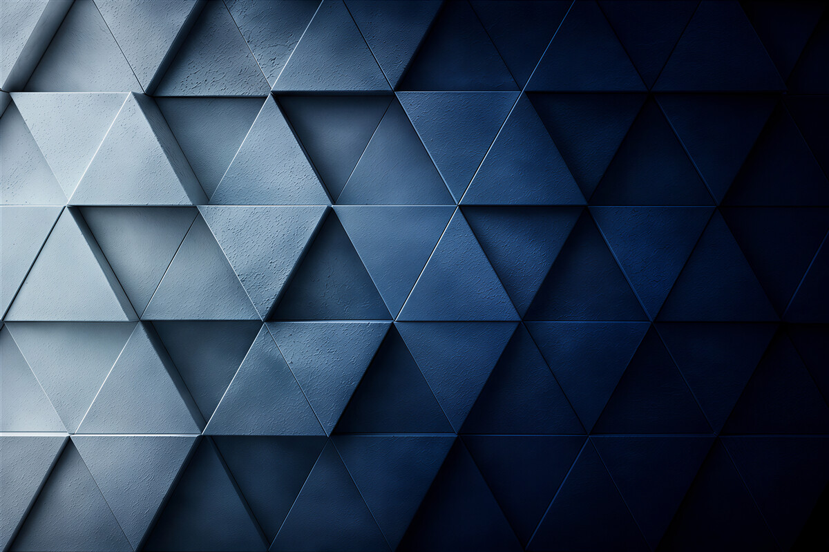 Fototapeta geometryczne trójkąty niebieskie przestrzenne do nowoczesnego wnętrza