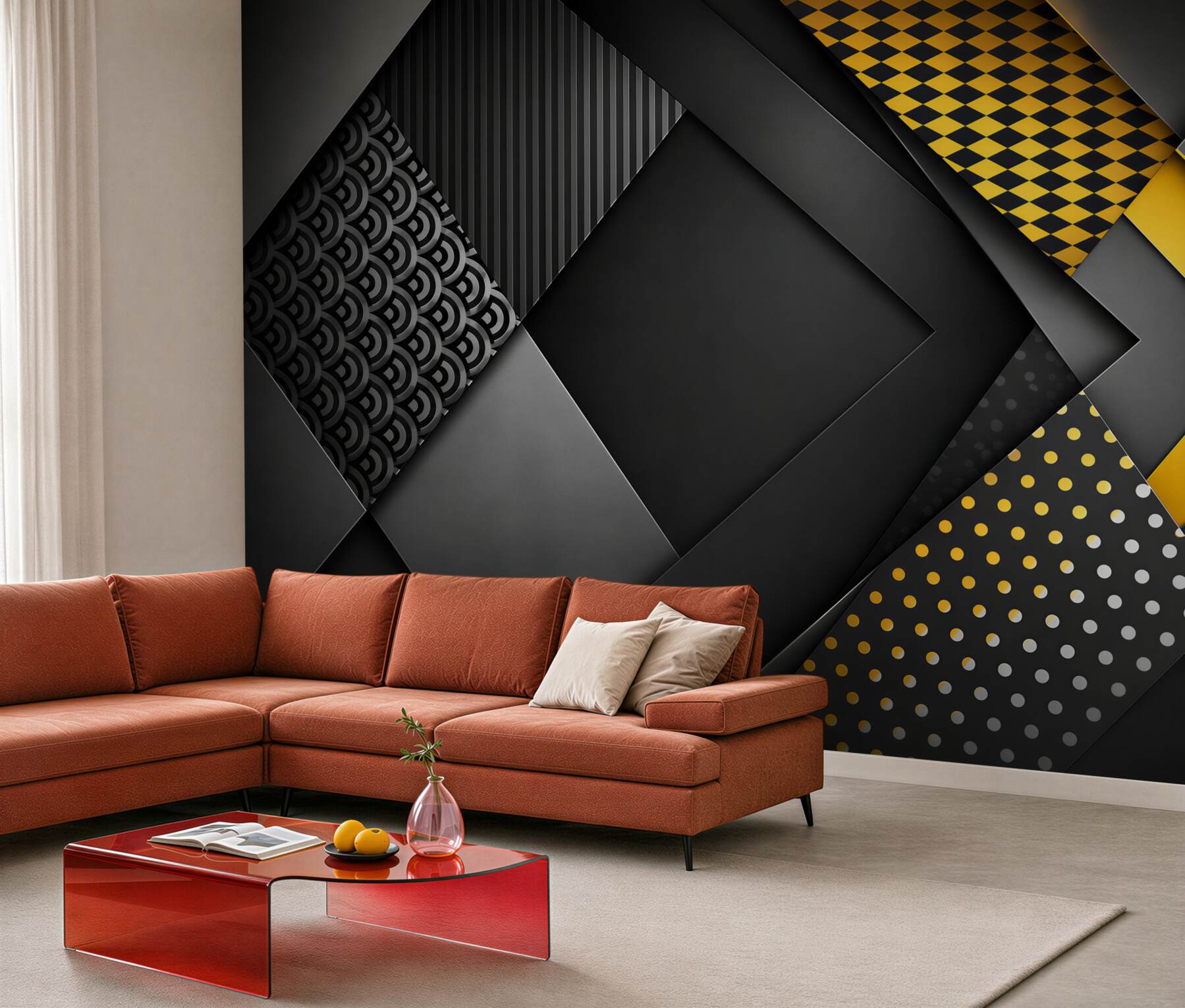 Fototapeta czarna geometria ze złotymi liniami nowoczesna elegancja