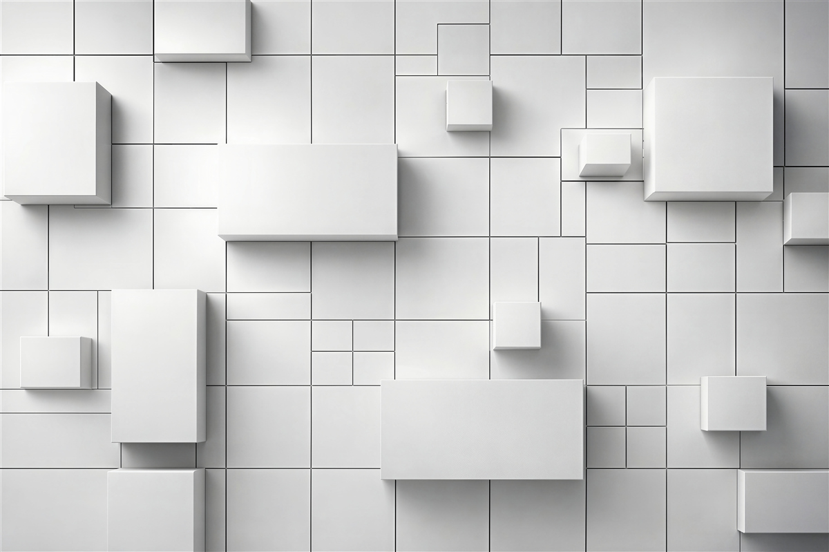 Fototapeta geometryczne białe panele 3D nowoczesna abstrakcja