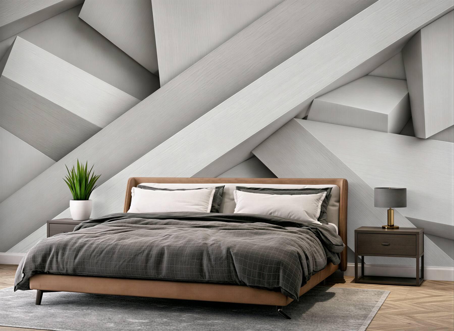 Fototapeta abstrakcyjne geometryczne bryły beżowe 3D do nowoczesnego wnętrza?v23