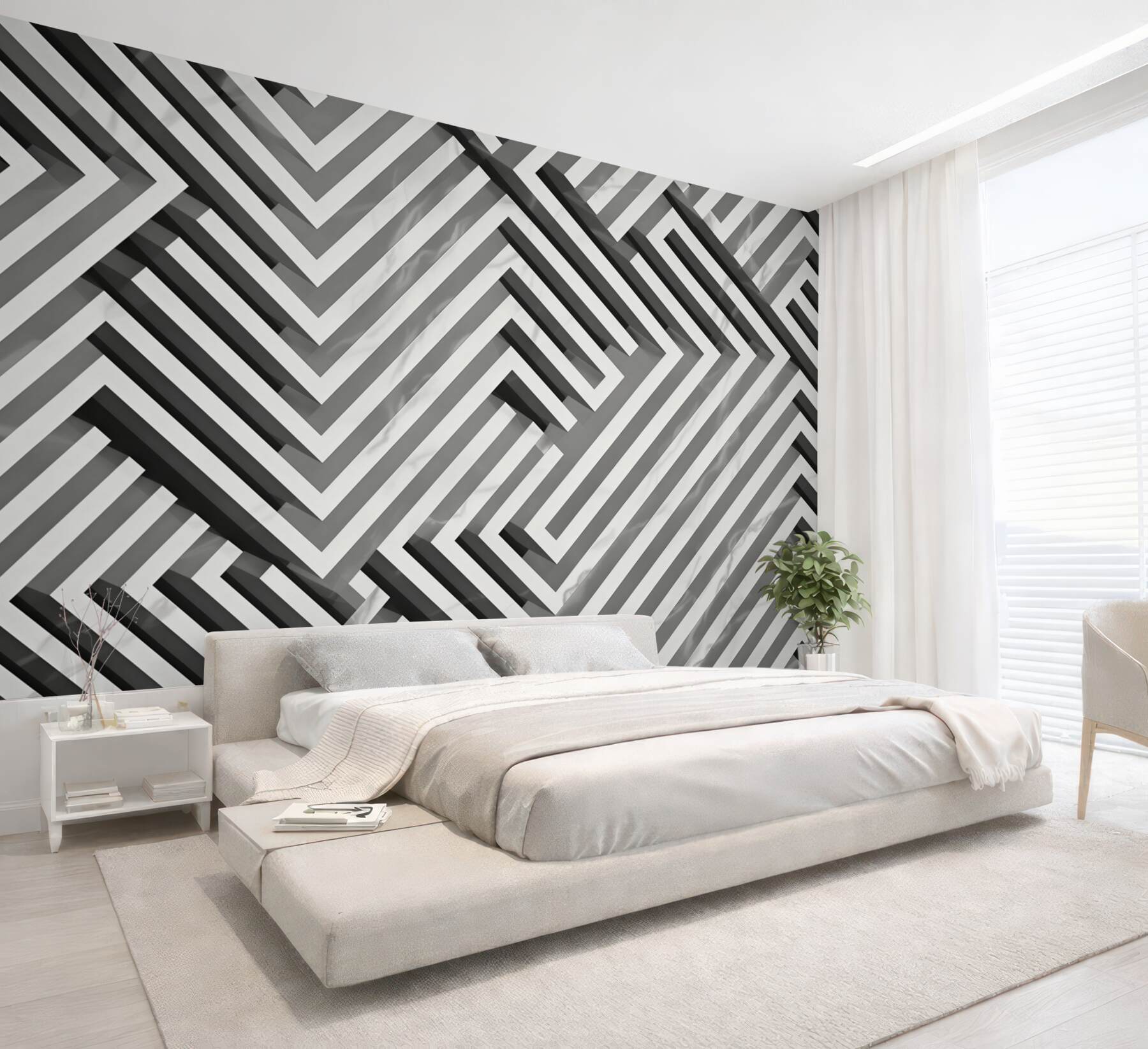 Fototapeta geometryczna beżowa 3D z marmurowym wzorem nowoczesna?v23