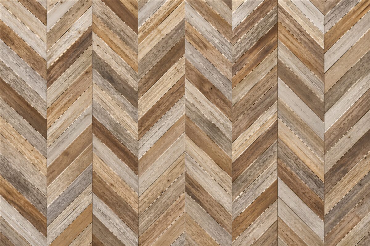 Fototapeta drewniana jodełka beżowa geometryczna do nowoczesnego wnętrza