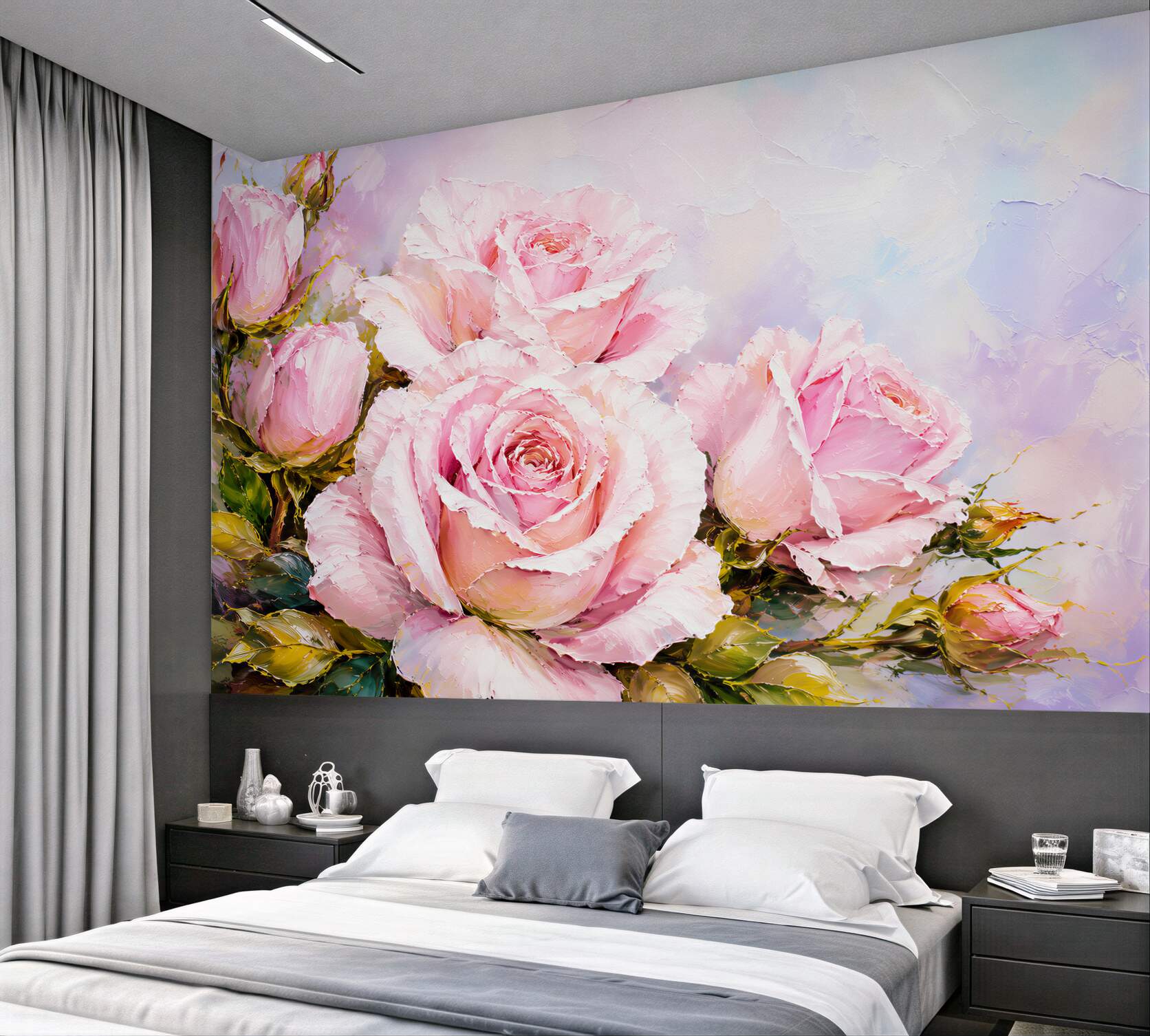 Fototapeta pastelowe róże pudrowy róż na jasnym romantycznym tle?v23